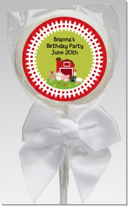 Farm Animals - Personalized Baby Shower Lollipop Favors