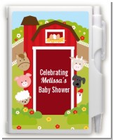 Farm Animals - Baby Shower Personalized Notebook Favor