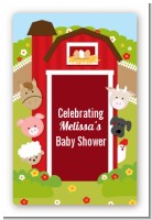 Farm Animals - Custom Large Rectangle Baby Shower Sticker/Labels