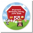 Farm Boy - Round Personalized Birthday Party Sticker Labels thumbnail