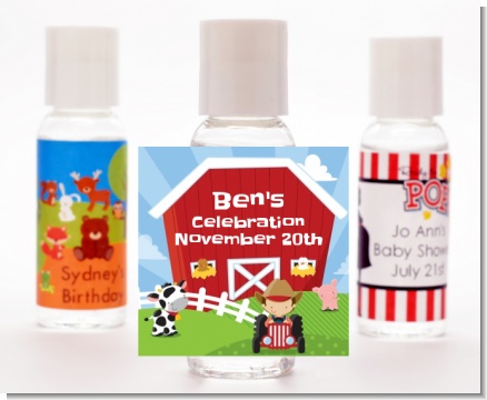 Farm Boy - Personalized Birthday Party Hand Sanitizers Favors
