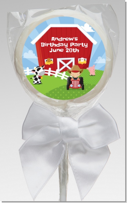 Farm Boy - Personalized Birthday Party Lollipop Favors