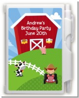 Farm Boy - Birthday Party Personalized Notebook Favor
