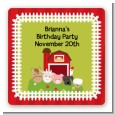 Farm Animals - Square Personalized Birthday Party Sticker Labels thumbnail
