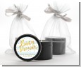 Faux Gold and Blue Stripes - Baby Shower Black Candle Tin Favors thumbnail