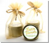 Faux Gold and Mint Stripes - Baby Shower Gold Tin Candle Favors