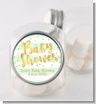 Faux Gold and Mint Stripes - Personalized Baby Shower Candy Jar thumbnail