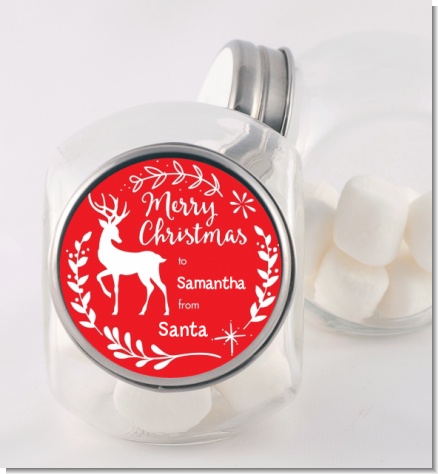 Festive Antlers - Personalized Christmas Candy Jar