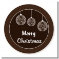 Festive Ornaments - Round Personalized Christmas Sticker Labels thumbnail