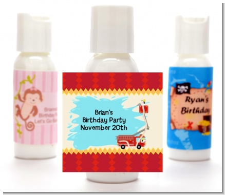 Fire Truck - Personalized Birthday Party Lotion Favors