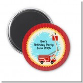 Fire Truck - Personalized Baby Shower Magnet Favors