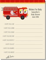 Fire Truck - Baby Shower Wishes For Baby Card