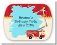 Fire Truck - Personalized Birthday Party Rounded Corner Stickers thumbnail
