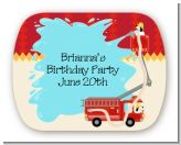 Fire Truck - Personalized Birthday Party Rounded Corner Stickers