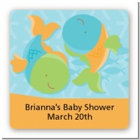 Fish | Pisces Horoscope - Square Personalized Baby Shower Sticker Labels