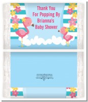 Flamingo - Personalized Popcorn Wrapper Baby Shower Favors