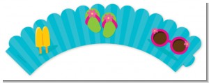 Flip Flops Girl Pool Party - Birthday Party Cupcake Wrappers