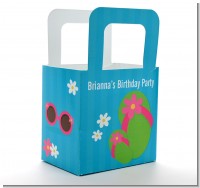 Flip Flops Girl Pool Party - Personalized Birthday Party Favor Boxes