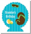 Flip Flops Boy Pool Party - Personalized Birthday Party Centerpiece Stand thumbnail