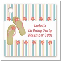 Flip Flops - Personalized Birthday Party Card Stock Favor Tags
