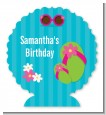 Flip Flops Girl Pool Party - Personalized Birthday Party Centerpiece Stand thumbnail