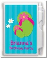 Flip Flops Girl Pool Party - Birthday Party Personalized Notebook Favor
