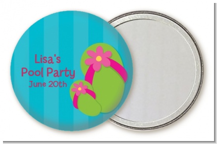 Flip Flops Girl Pool Party - Personalized Birthday Party Pocket Mirror Favors