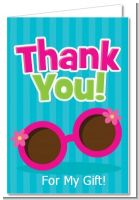 Flip Flops Girl Pool Party - Birthday Party Thank You Cards