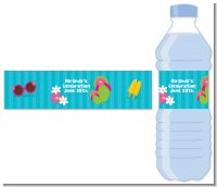 Flip Flops Girl Pool Party - Personalized Birthday Party Water Bottle Labels