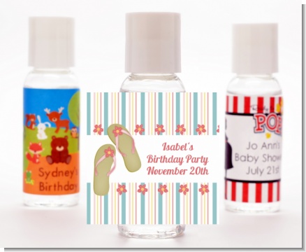 Flip Flops - Personalized Birthday Party Hand Sanitizers Favors