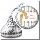 Flip Flops - Hershey Kiss Birthday Party Sticker Labels