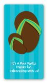 Flip Flops Boy Pool Party - Custom Rectangle Birthday Party Sticker/Labels