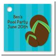 Flip Flops Boy Pool Party - Personalized Birthday Party Card Stock Favor Tags thumbnail