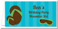 Flip Flops Boy Pool Party - Personalized Birthday Party Place Cards