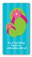 Flip Flops Girl Pool Party - Custom Rectangle Birthday Party Sticker/Labels thumbnail