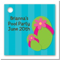 Flip Flops Girl Pool Party - Personalized Birthday Party Card Stock Favor Tags