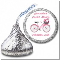 Floral Bicycle - Hershey Kiss Bridal Shower Sticker Labels