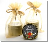 Floral Motif - Bridal Shower Gold Tin Candle Favors