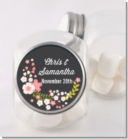Floral Motif Pink - Personalized Bridal Shower Candy Jar