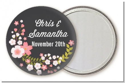 Floral Motif Pink - Personalized Bridal Shower Pocket Mirror Favors