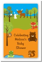 Forest Animals - Custom Large Rectangle Baby Shower Sticker/Labels