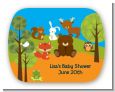 Forest Animals - Personalized Baby Shower Rounded Corner Stickers thumbnail