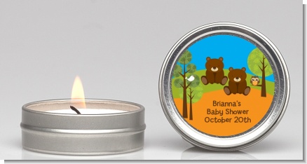 Forest Animals Twin Bears - Baby Shower Candle Favors