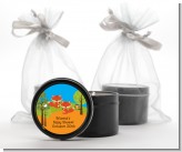 Forest Animals Twin Foxes - Baby Shower Black Candle Tin Favors