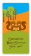 Forest Animals Twin Squirels - Custom Rectangle Baby Shower Sticker/Labels thumbnail