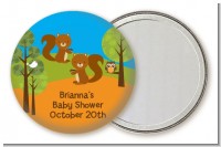 Forest Animals Twin Squirels - Personalized Baby Shower Pocket Mirror Favors