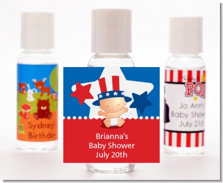 Fourth Of July Little Firecracker - Personalized Baby Shower Hand Sanitizers Favors