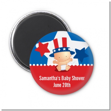 Fourth Of July Little Firecracker - Personalized Baby Shower Magnet Favors