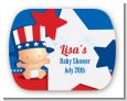 Fourth Of July Little Firecracker - Personalized Baby Shower Rounded Corner Stickers thumbnail