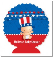Fourth Of July Stars & Stripes - Personalized Baby Shower Centerpiece Stand